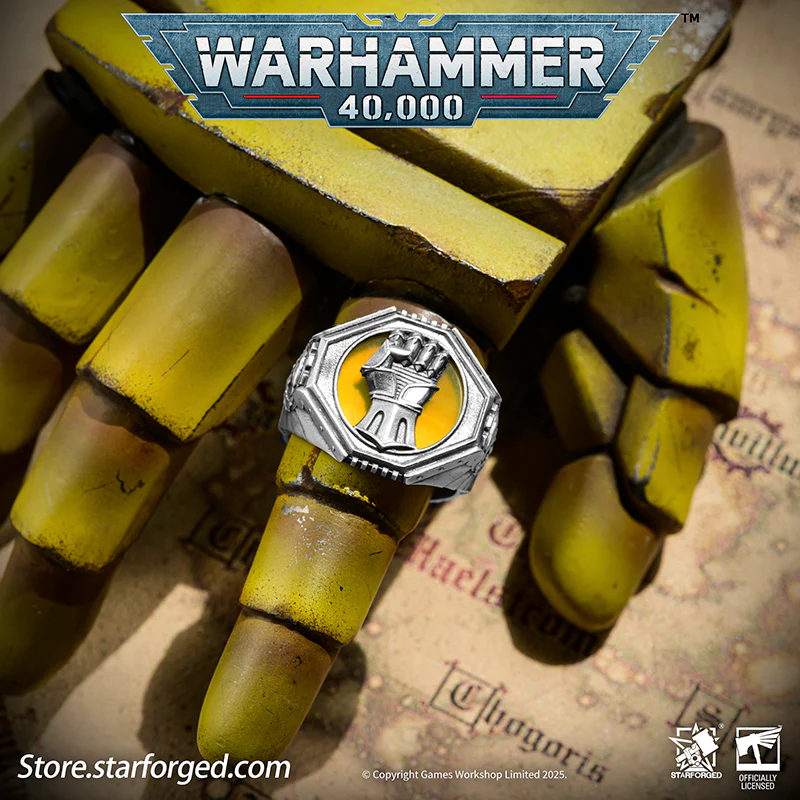 Starforged Warhammer 40K The Sigil Ring of Dorn Imperial Fists Silver Ring Accessories Jewelry - Image 8
