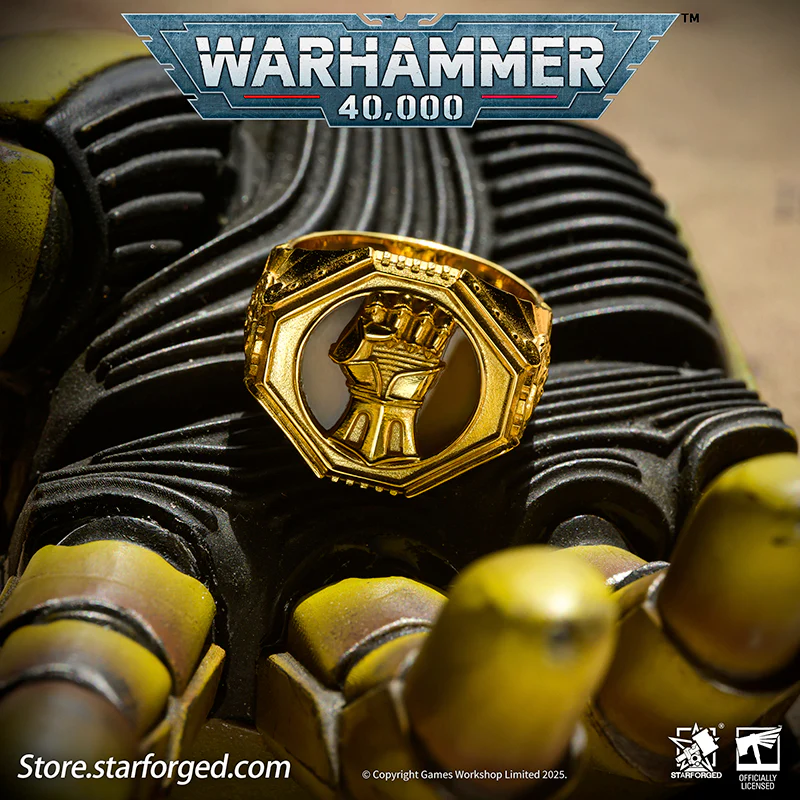 Starforged Warhammer 40K The Sigil Ring of Dorn Imperial Fists Silver Ring Accessories Jewelry - Image 9