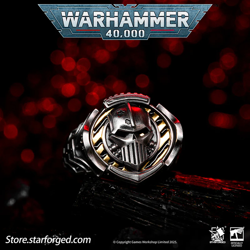 Starforged Warhammer 40K The Sigil Ring of Perturabo Iron Warriors Silver Ring Accessories Jewelry - Image 3