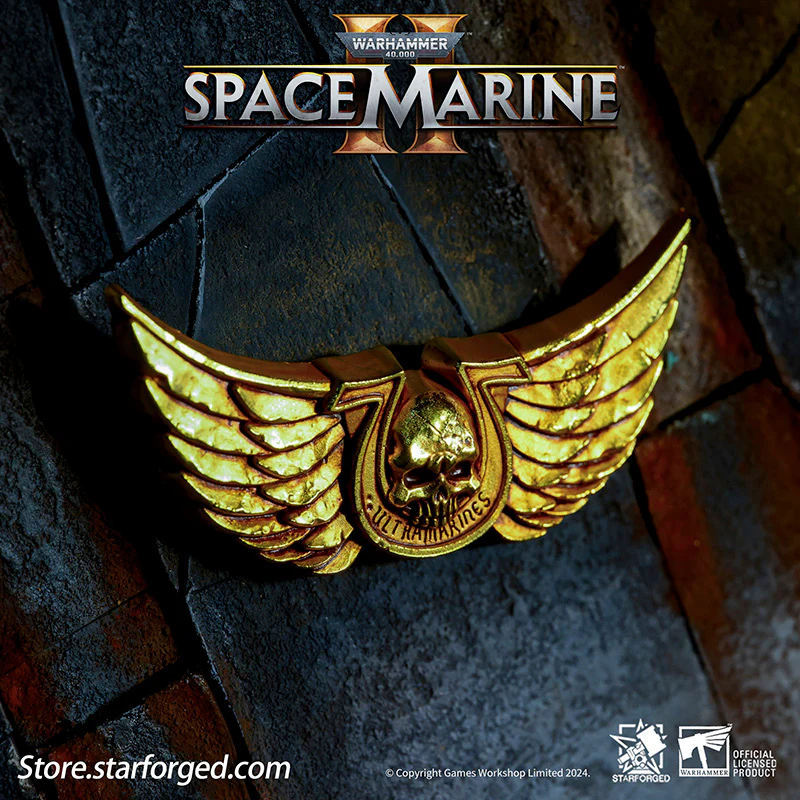 Starforged Warhammer 40K Titus Ultramarines Courage & Honour Pin Badge Men's Accessories - Image 3