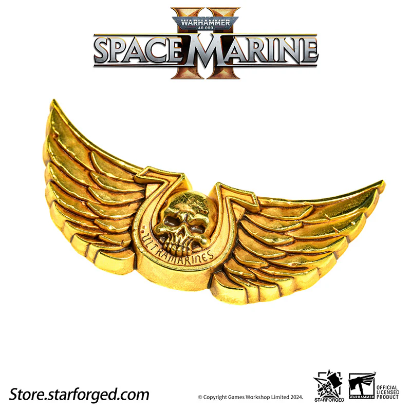 Starforged Warhammer 40K Titus Ultramarines Courage & Honour Pin Badge Men's Accessories - Image 6
