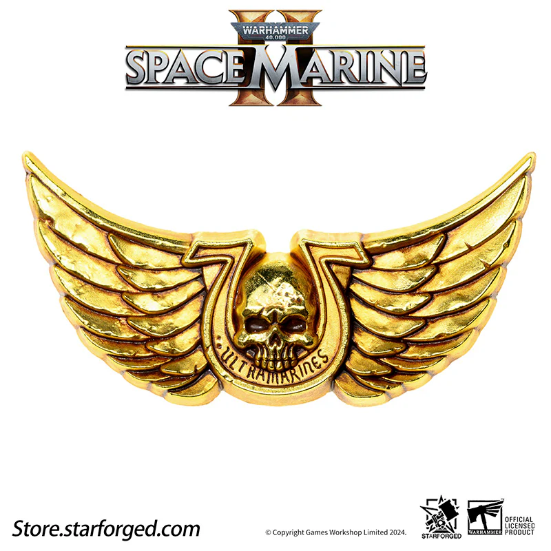 Starforged Warhammer 40K Titus Ultramarines Courage & Honour Pin Badge Men's Accessories - Image 8