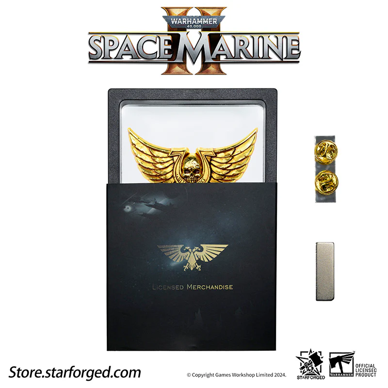 Starforged Warhammer 40K Titus Ultramarines Courage & Honour Pin Badge Men's Accessories - Image 9