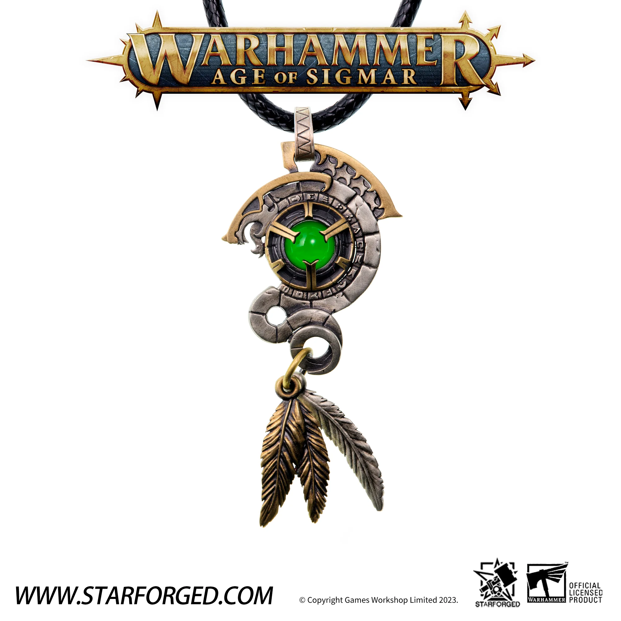 Starforged Warhammer Age of Sigmar Seraphon Astrolith Men's Green Gemstone Necklace Accessories 2024 New Gift - Image 10