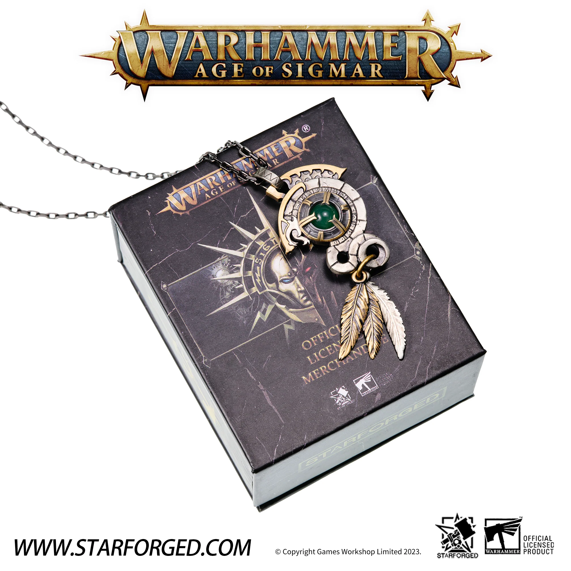 Starforged Warhammer Age of Sigmar Seraphon Astrolith Men's Green Gemstone Necklace Accessories 2024 New Gift - Image 11