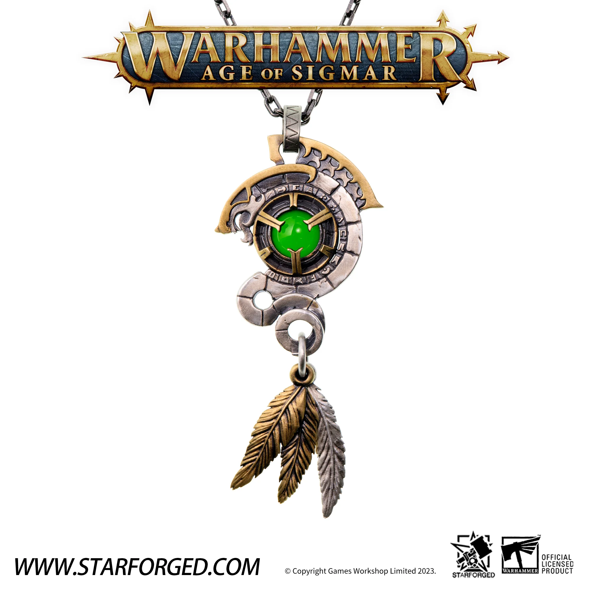 Starforged Warhammer Age of Sigmar Seraphon Astrolith Men's Green Gemstone Necklace Accessories 2024 New Gift - Image 7
